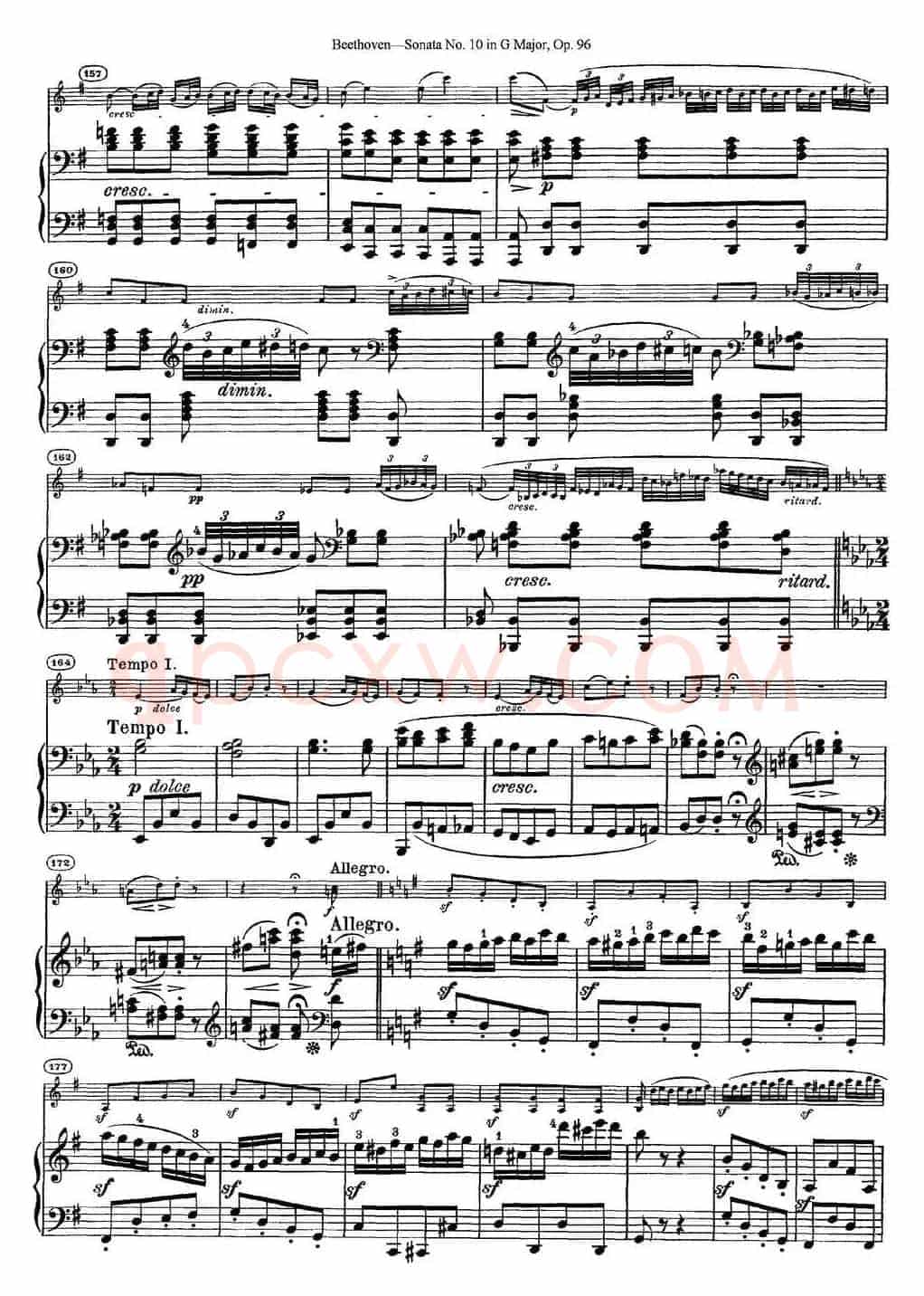 Violin Sonata No.10 in G Major Op.96（小提琴+钢琴伴奏）