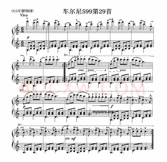 车尔尼599第29首曲谱及练习指导