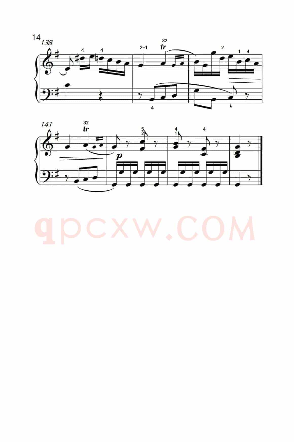 第五级 1.G大调奏鸣曲 第一乐章（中央音乐学院 钢琴（业余）考级教程 4-6级）
