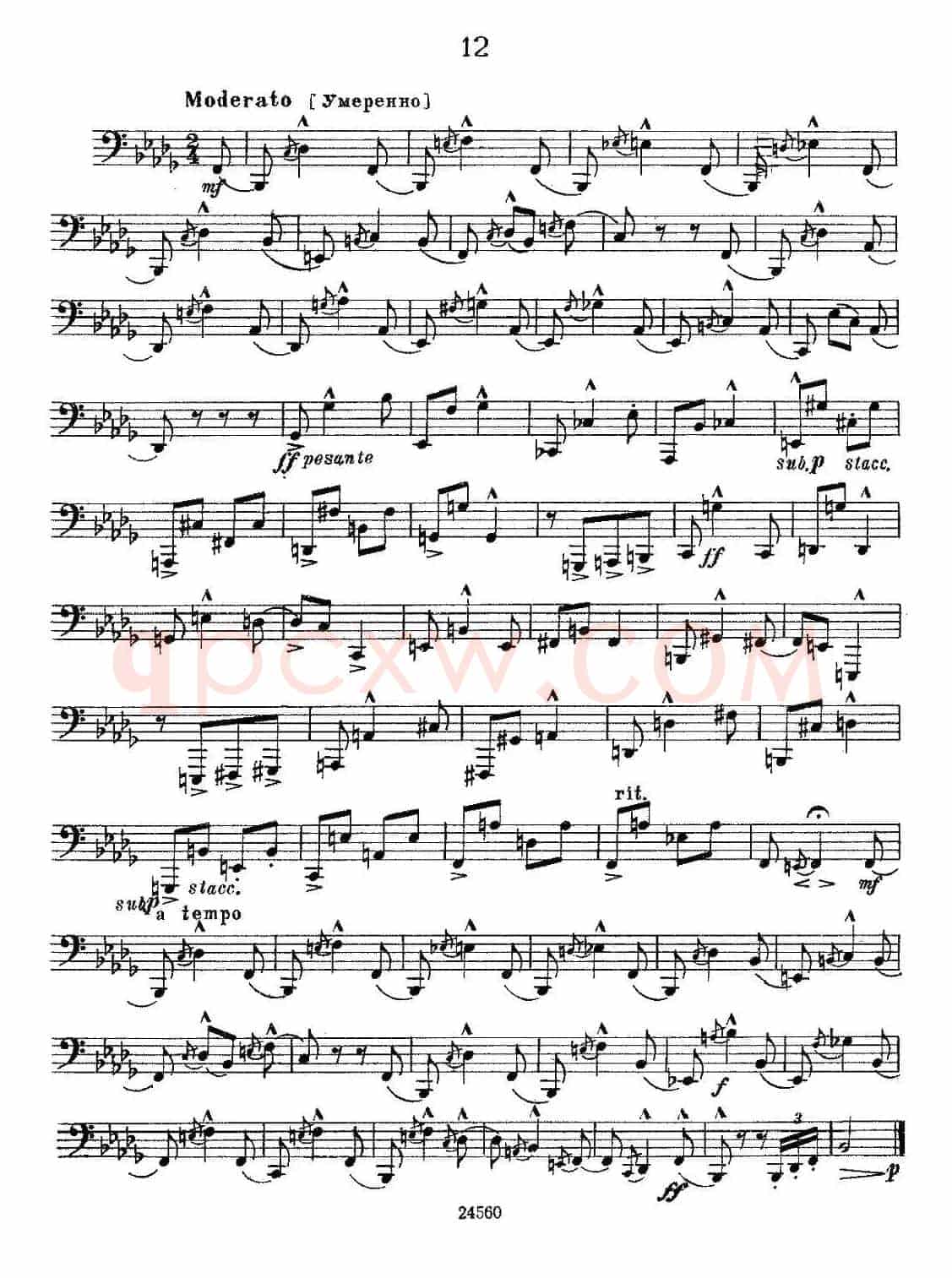 瓦西里耶夫24首大号练习曲集（7—12）