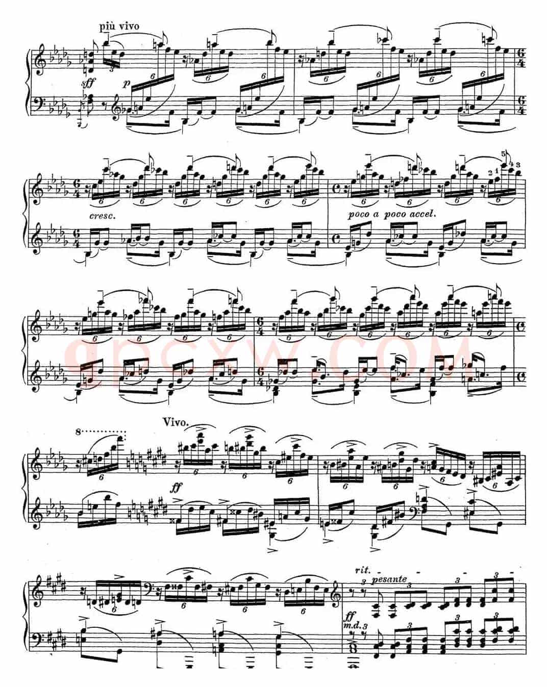 拉赫玛尼诺夫 钢琴前奏曲24 降D大调 Op.32 No.13