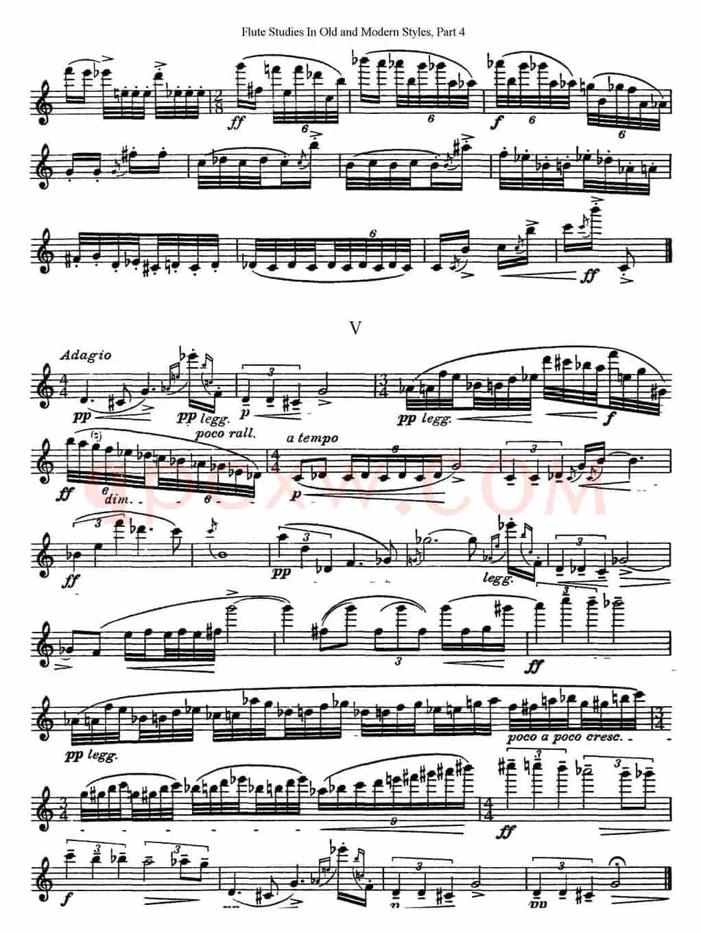 斯勒新老风格长笛练习重奏曲（第四部分）（NO.24）