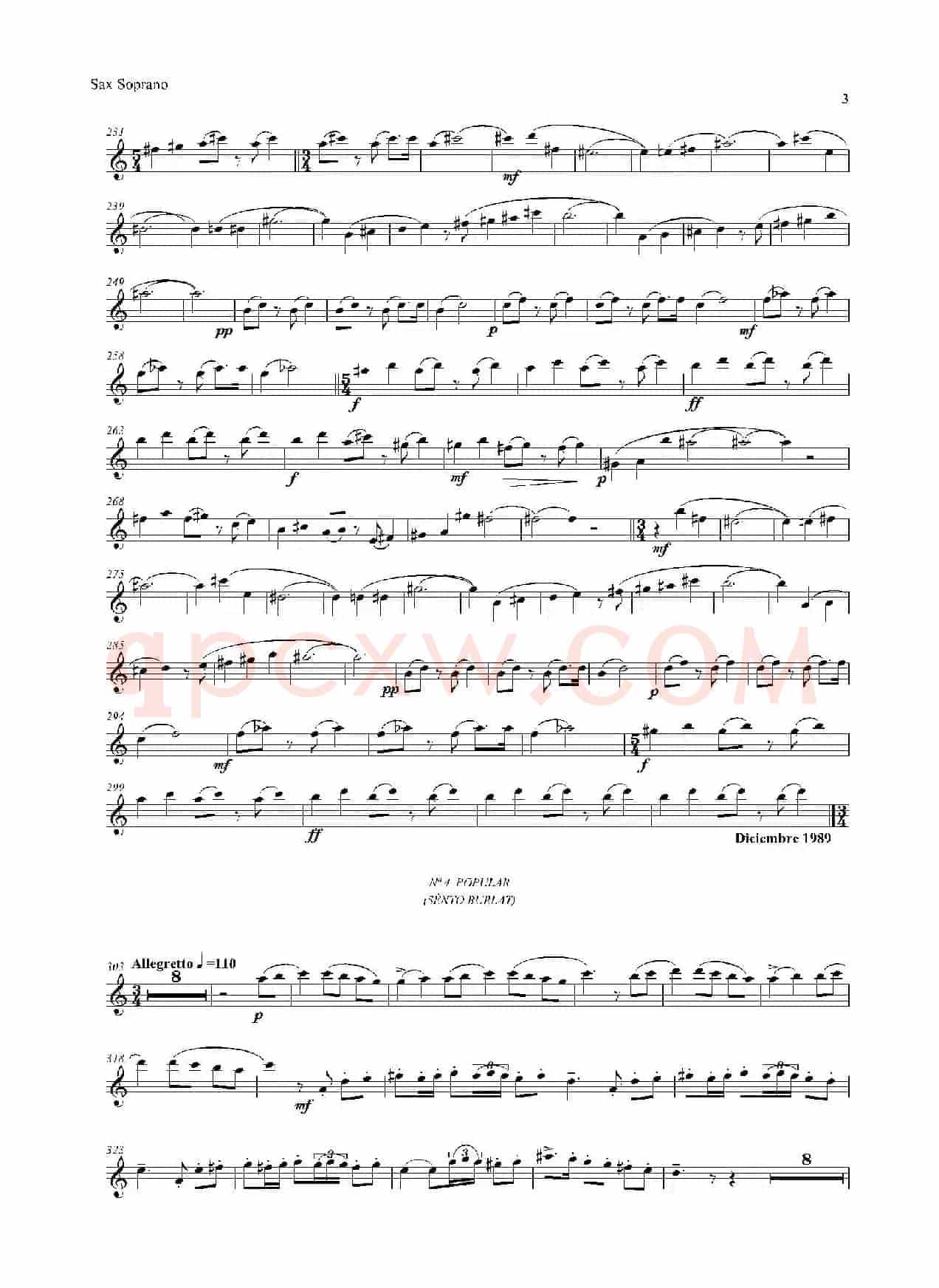 ESTILOS（四重奏高音萨克斯分谱）