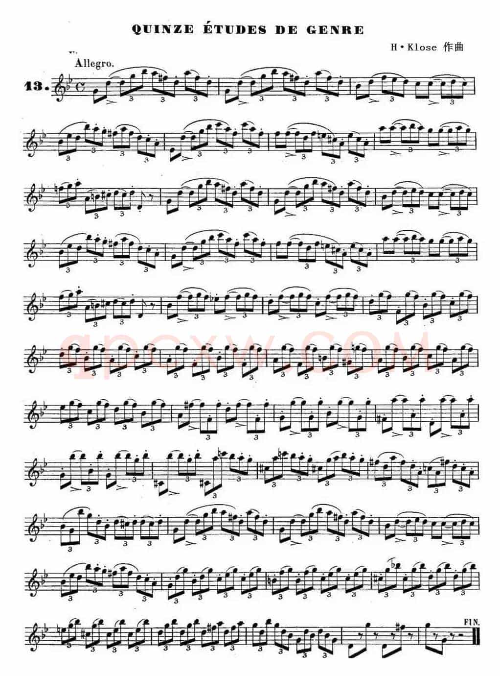 H·Klose练习曲（Quinze etudes de genre—13）