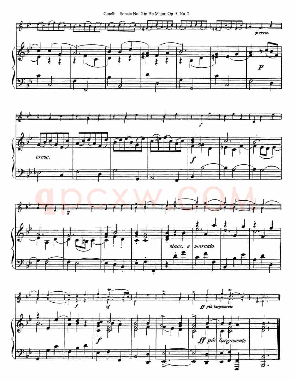 Sonata No.2 in Bb MajorOp.5 No.2（小提琴+钢琴伴奏）