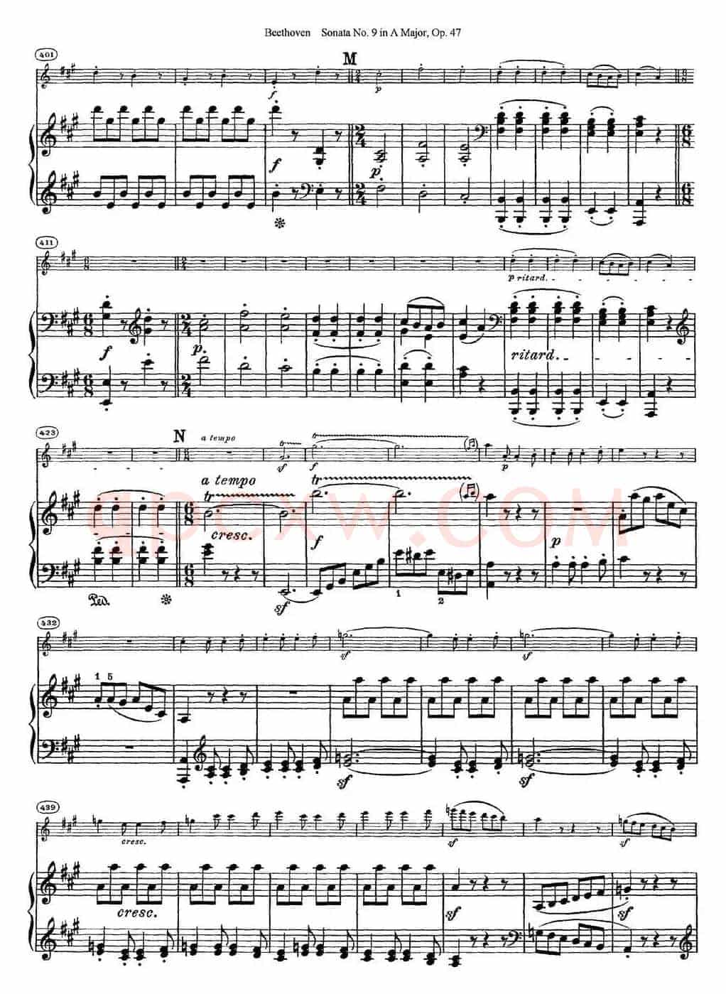 Violin Sonata No.9 in A Major Op.47（小提琴+钢琴伴奏）