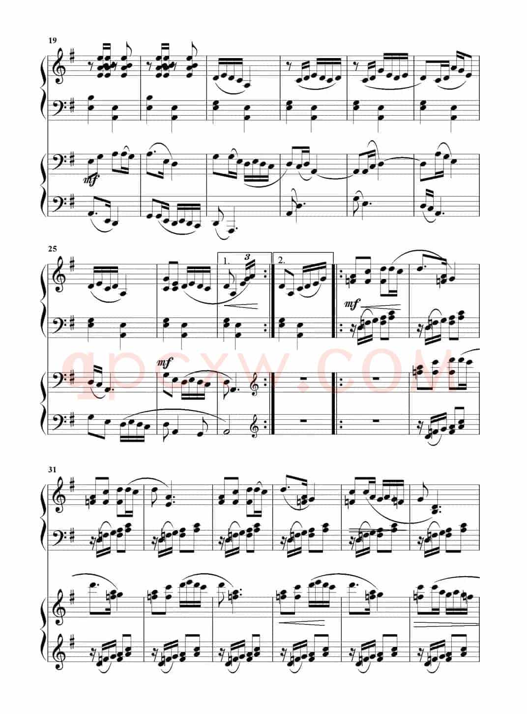 康定情歌（双钢琴重奏曲）