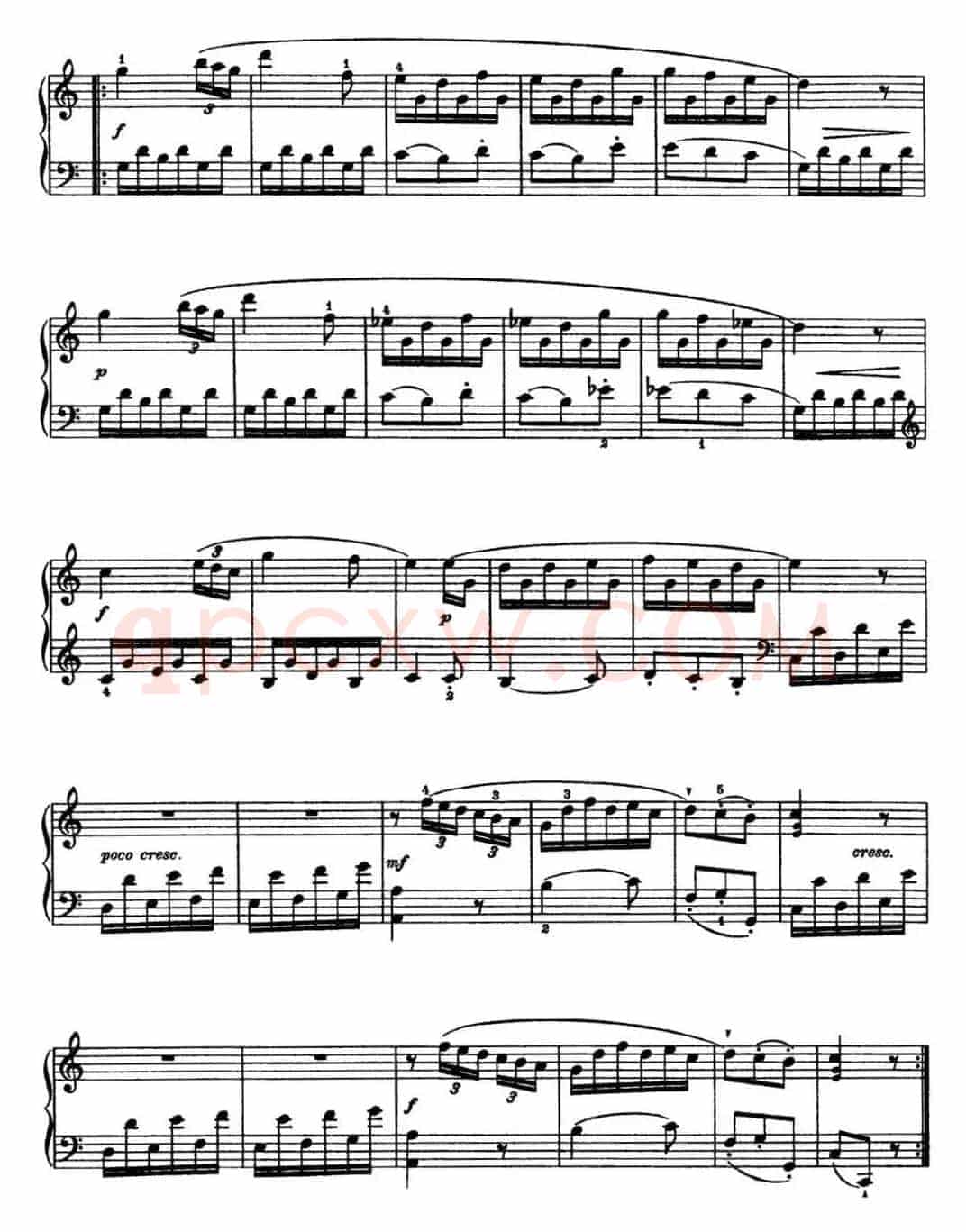 海顿 钢琴奏鸣曲 Hob XVI 7 Divertimento C major