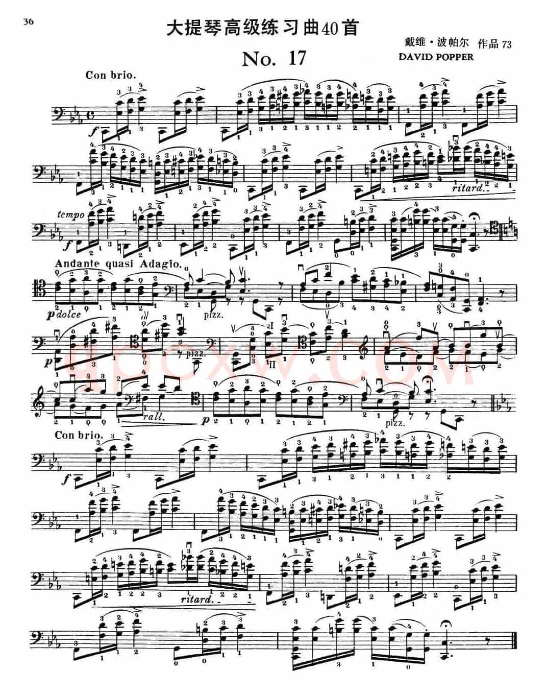 大提琴高级练习曲40首 No.17
