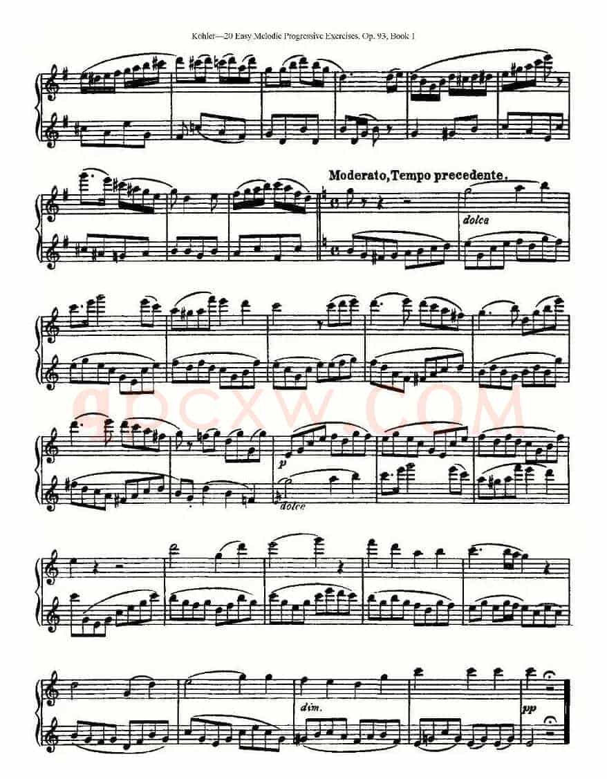 柯勒练习曲作品93号（一）