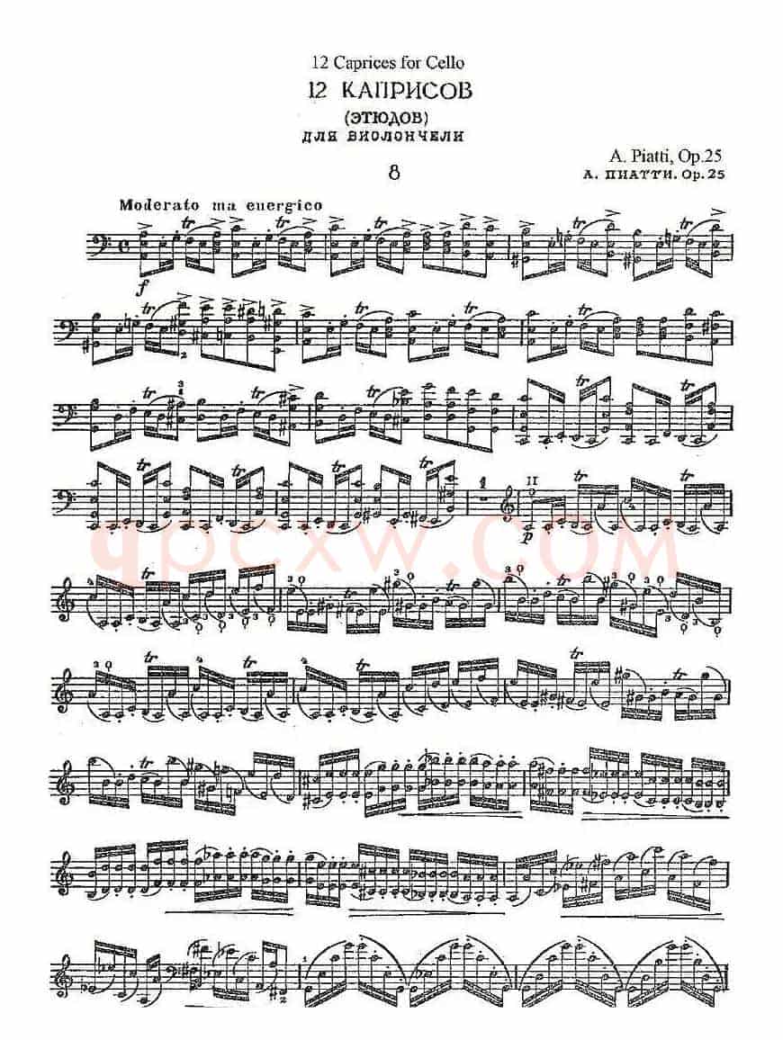 PIATTI 12 Caprices 之8（大提琴）