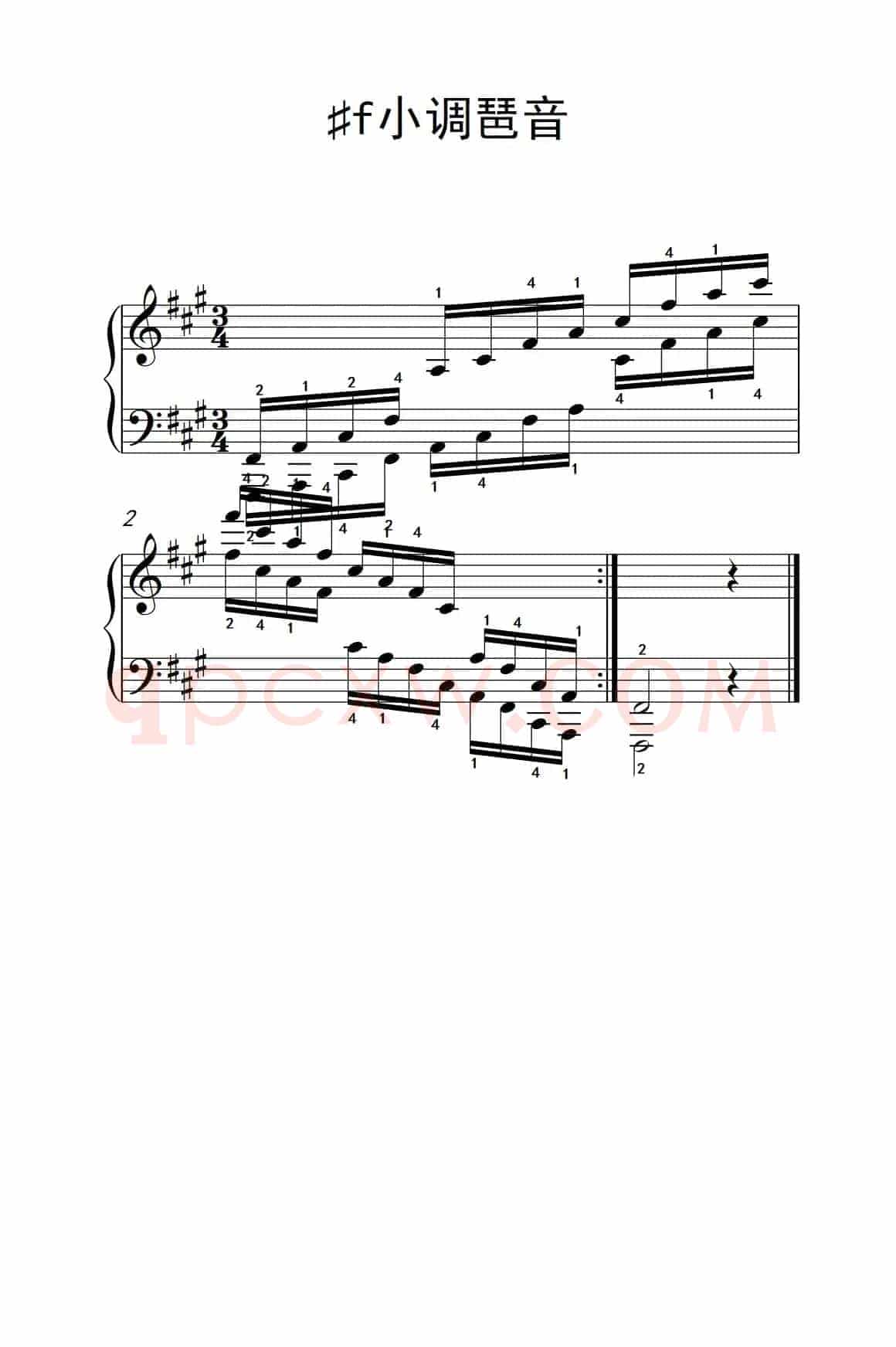 第四级 14.♯f小调琶音（中央音乐学院 钢琴（业余）考级教程 4-6级）