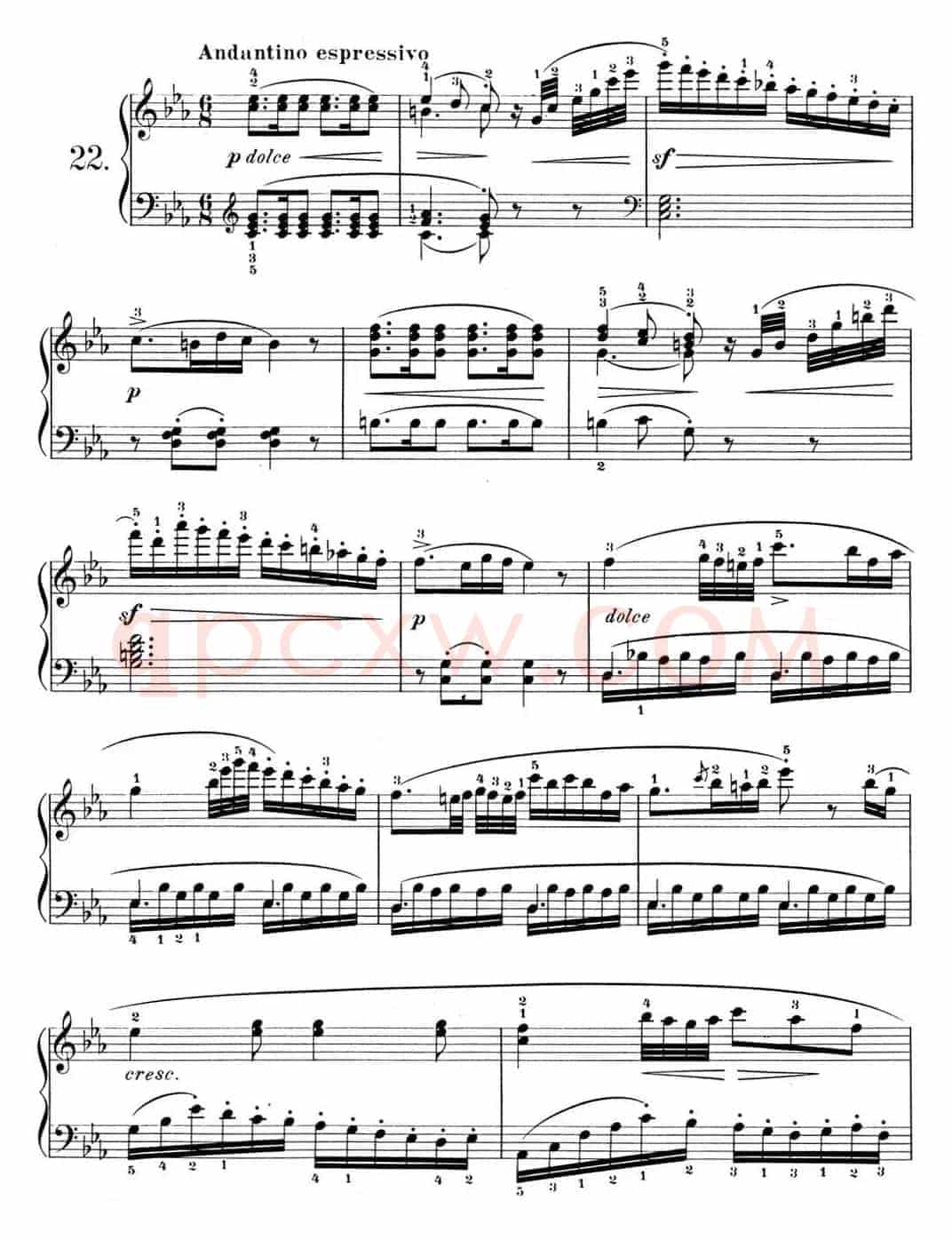 25首车尔尼Op.748练习曲（NO.22）