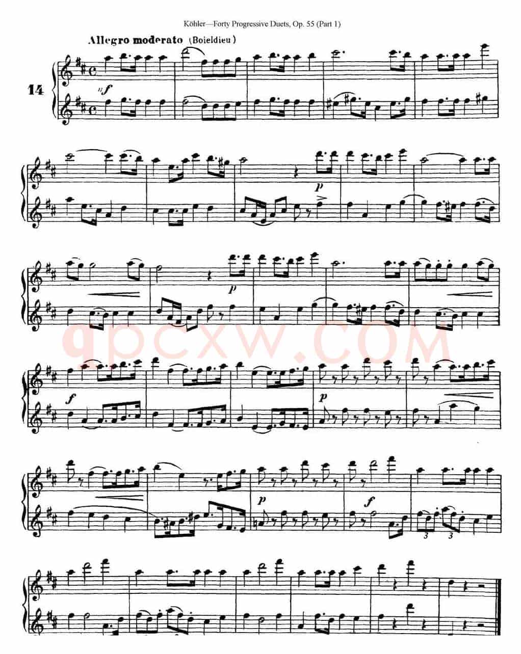 柯勒40首长笛提高练习曲OP.55（NO.14）