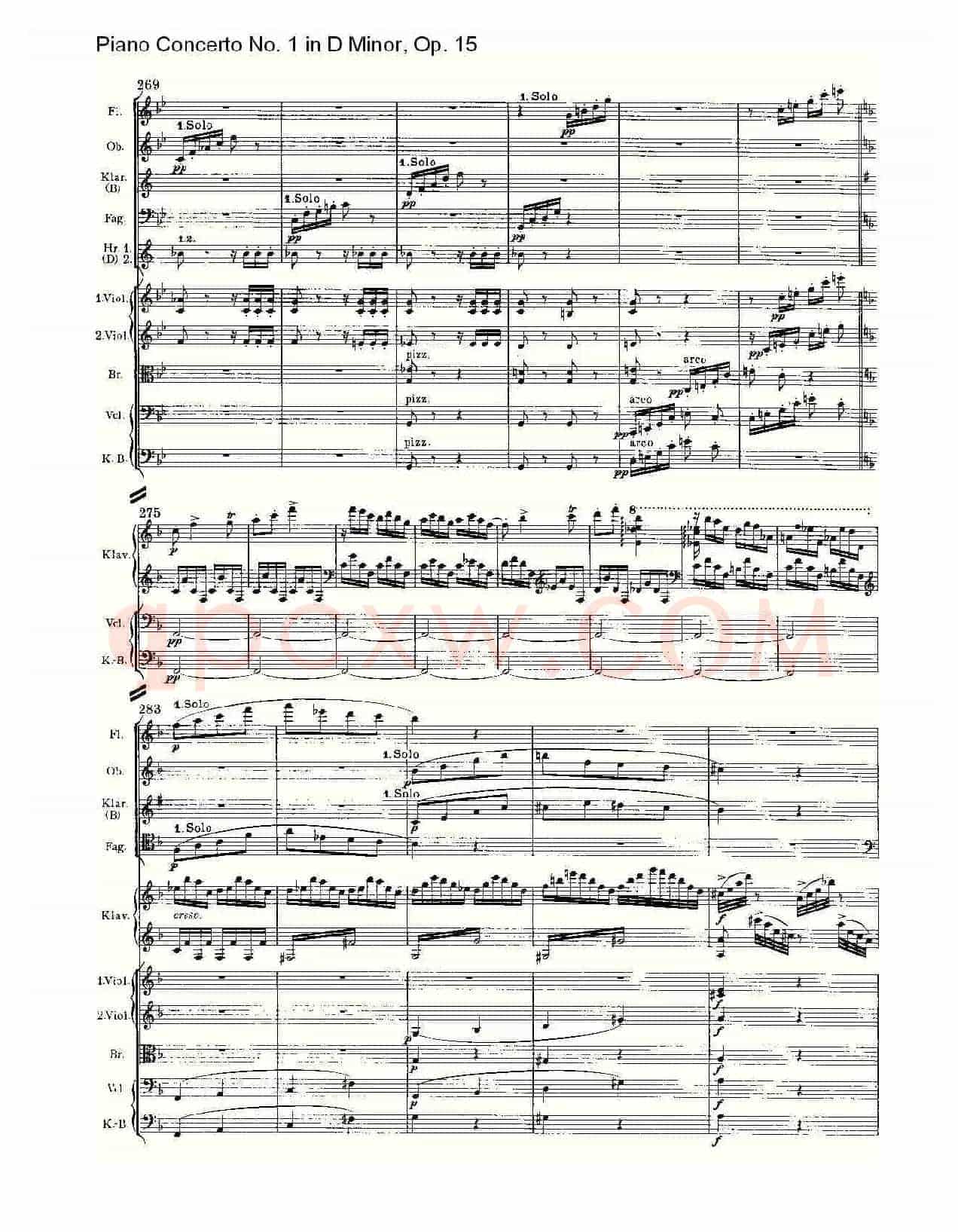 D小调钢琴第一协奏曲, Op.15第三乐章(一)