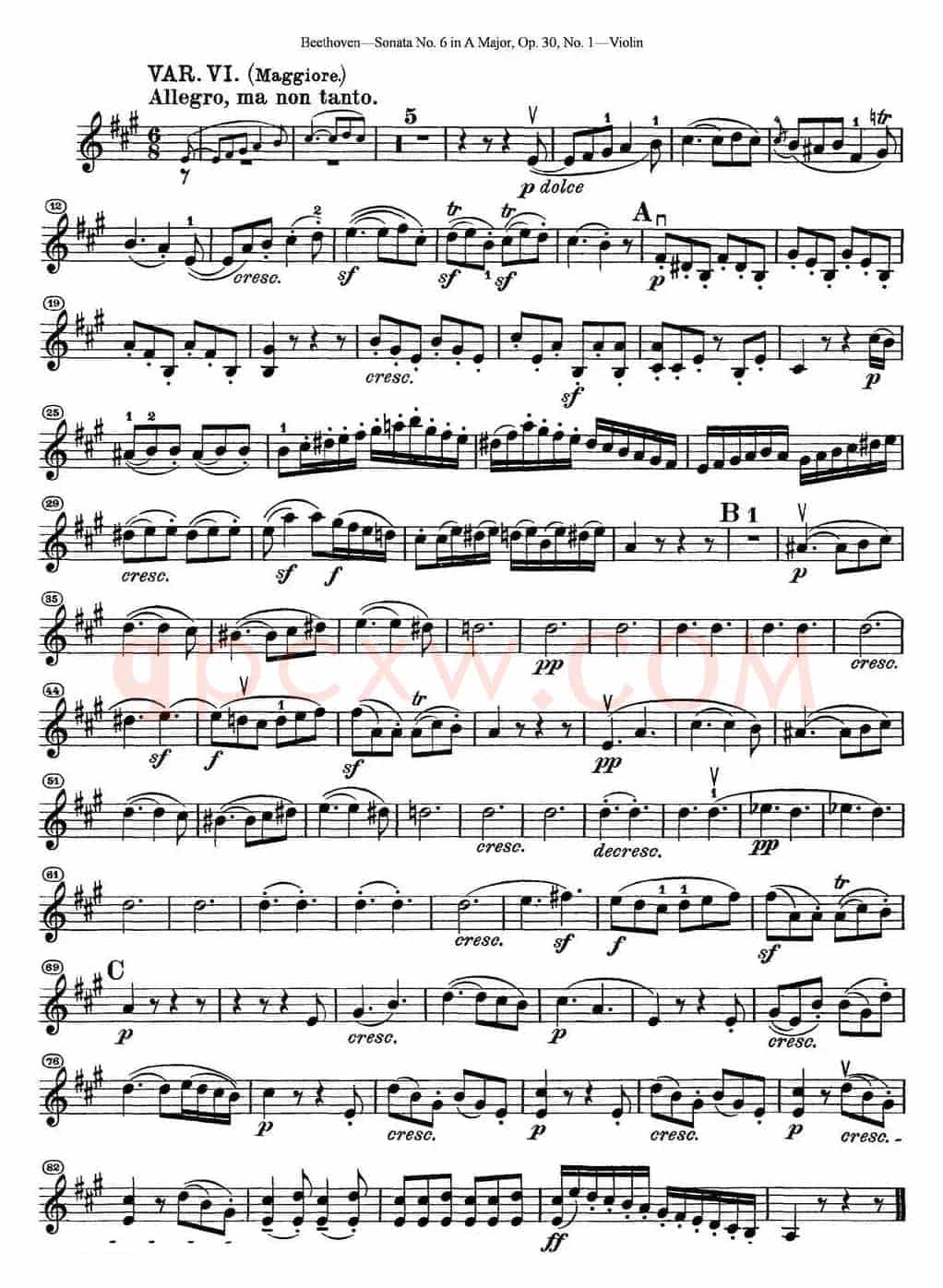 Violin Sonata No.6 in A Major Op.30 No.1
