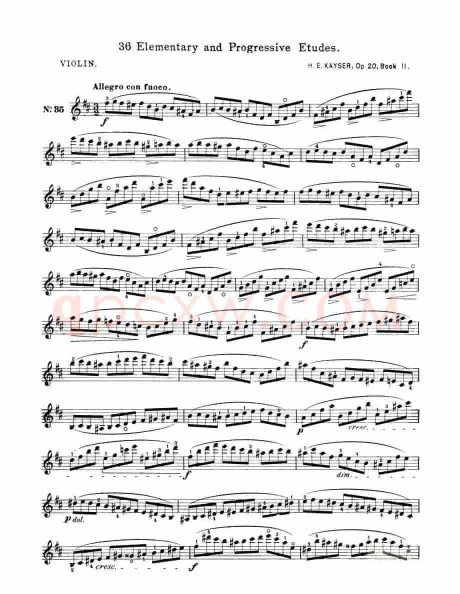 开塞（KAYSER 36首小提琴练习曲之35）
