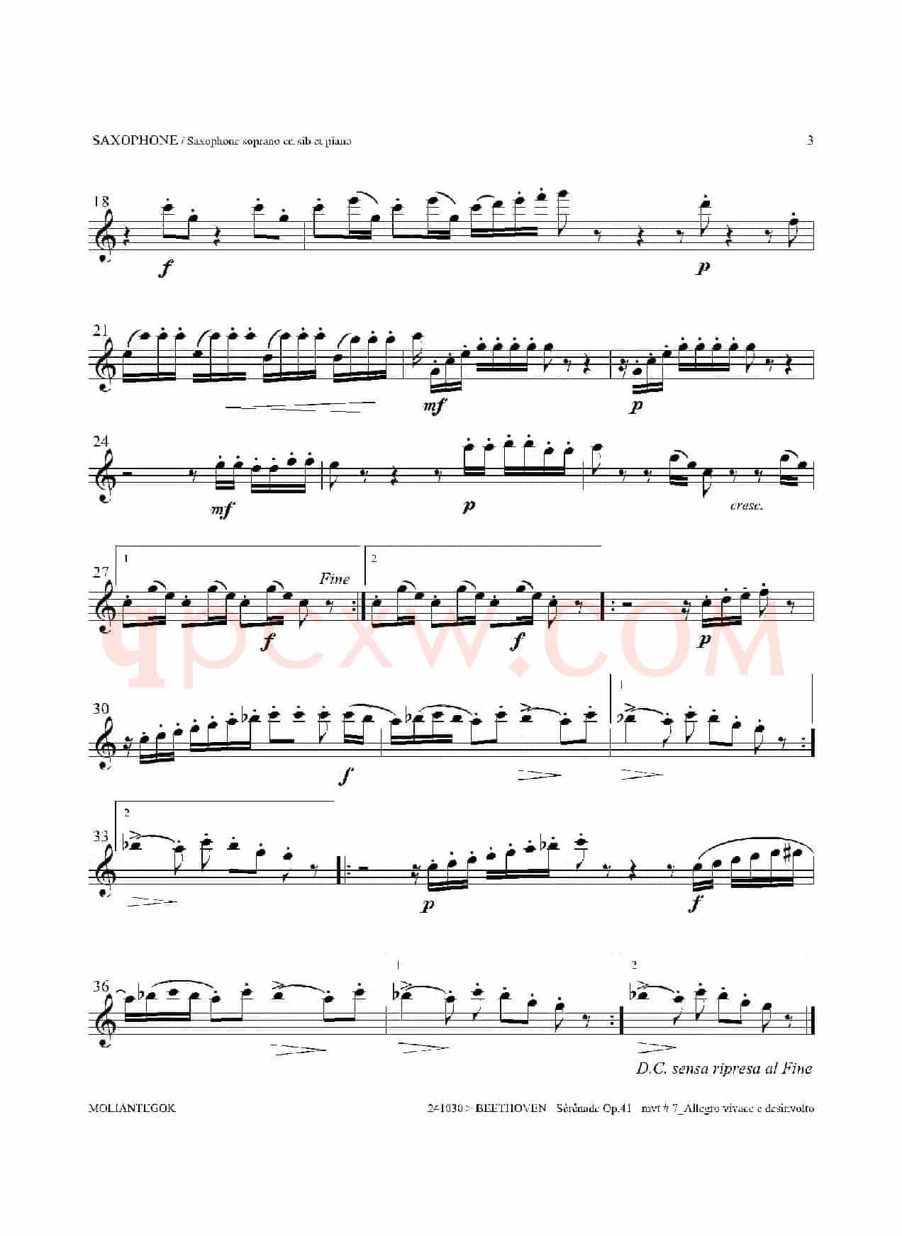 小夜曲 Op.41（高音萨克斯）
