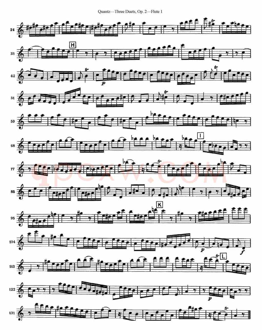 匡茨G大调长笛二重奏Op.2——Flute 1（No.2）
