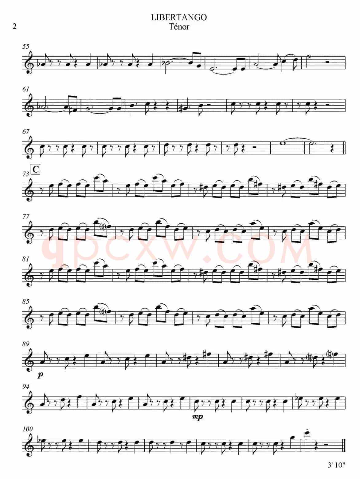 LIBERTANGO（四重奏·次中音萨克斯分谱）