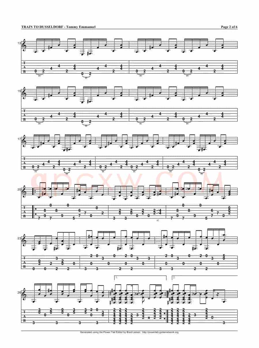 tommy emmanuel：train to dusseldorf（指弹吉它）