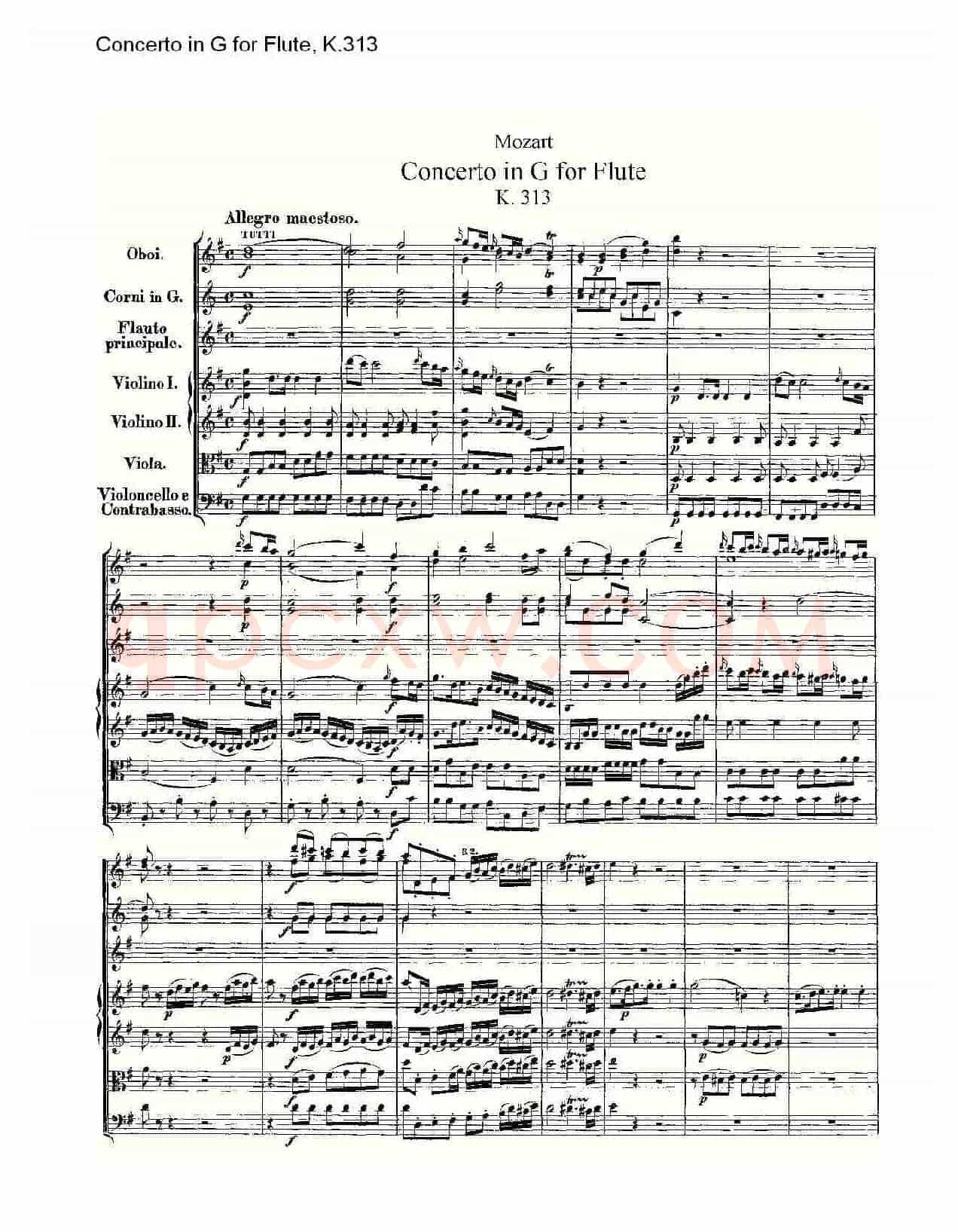 Concerto in G for Flute, K.313（G调长笛协奏曲, K.313）
