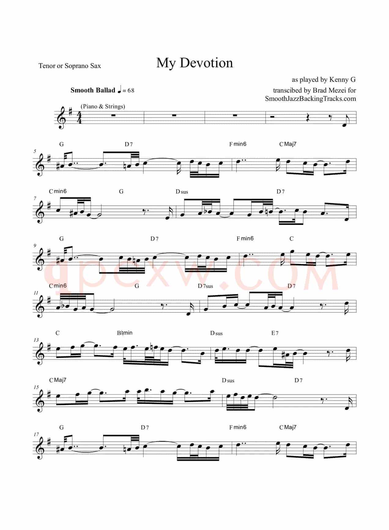 My Devotion(次中音萨克斯)
