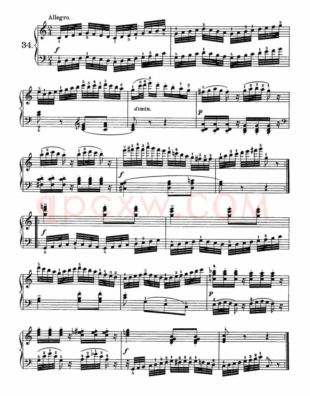 One Hundred and Ten Easy and Progressive Exercises Op.453(车尔尼110首简易练习曲 31——40)