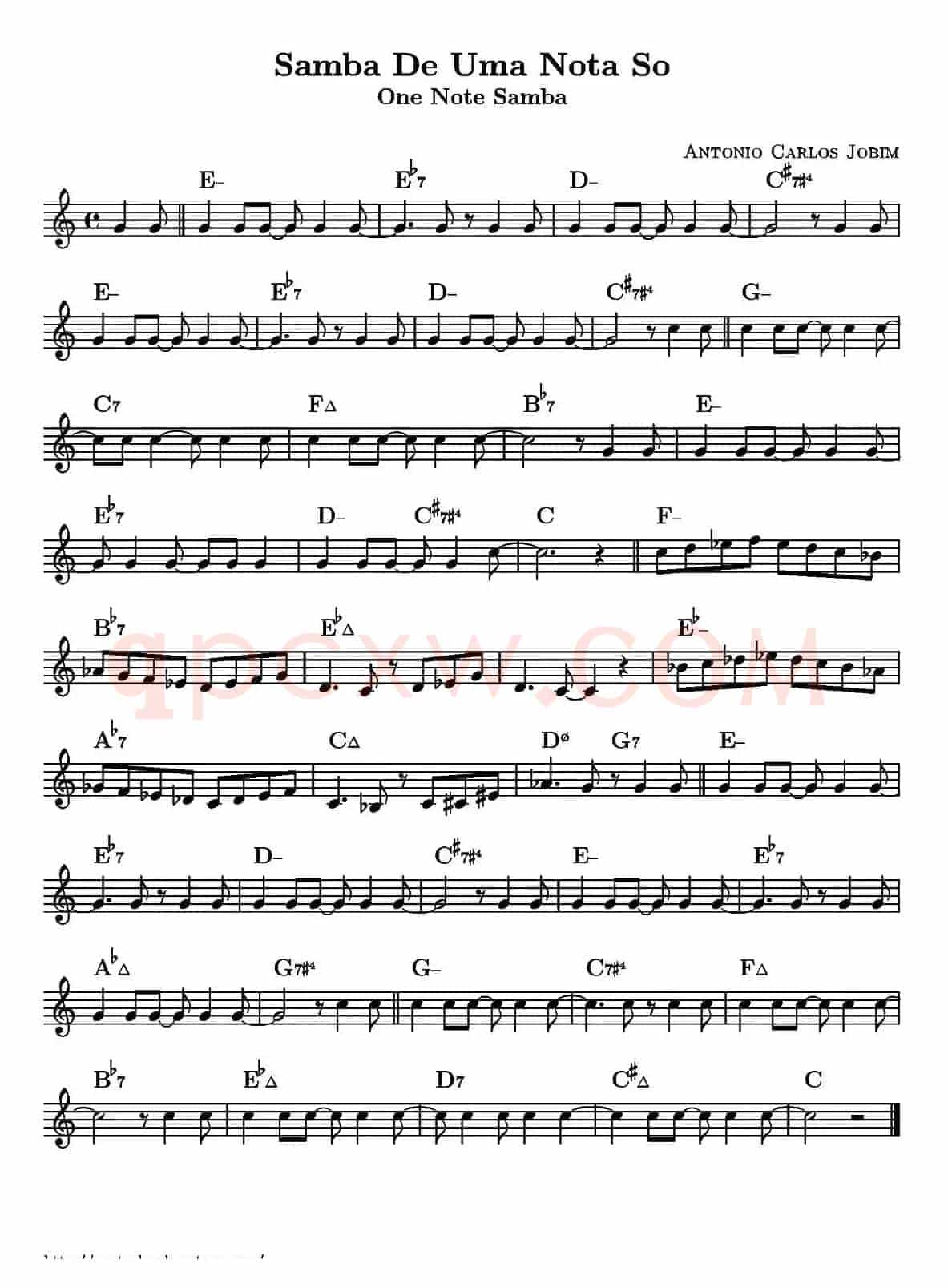 Samba De Uma Nota So（单簧管）