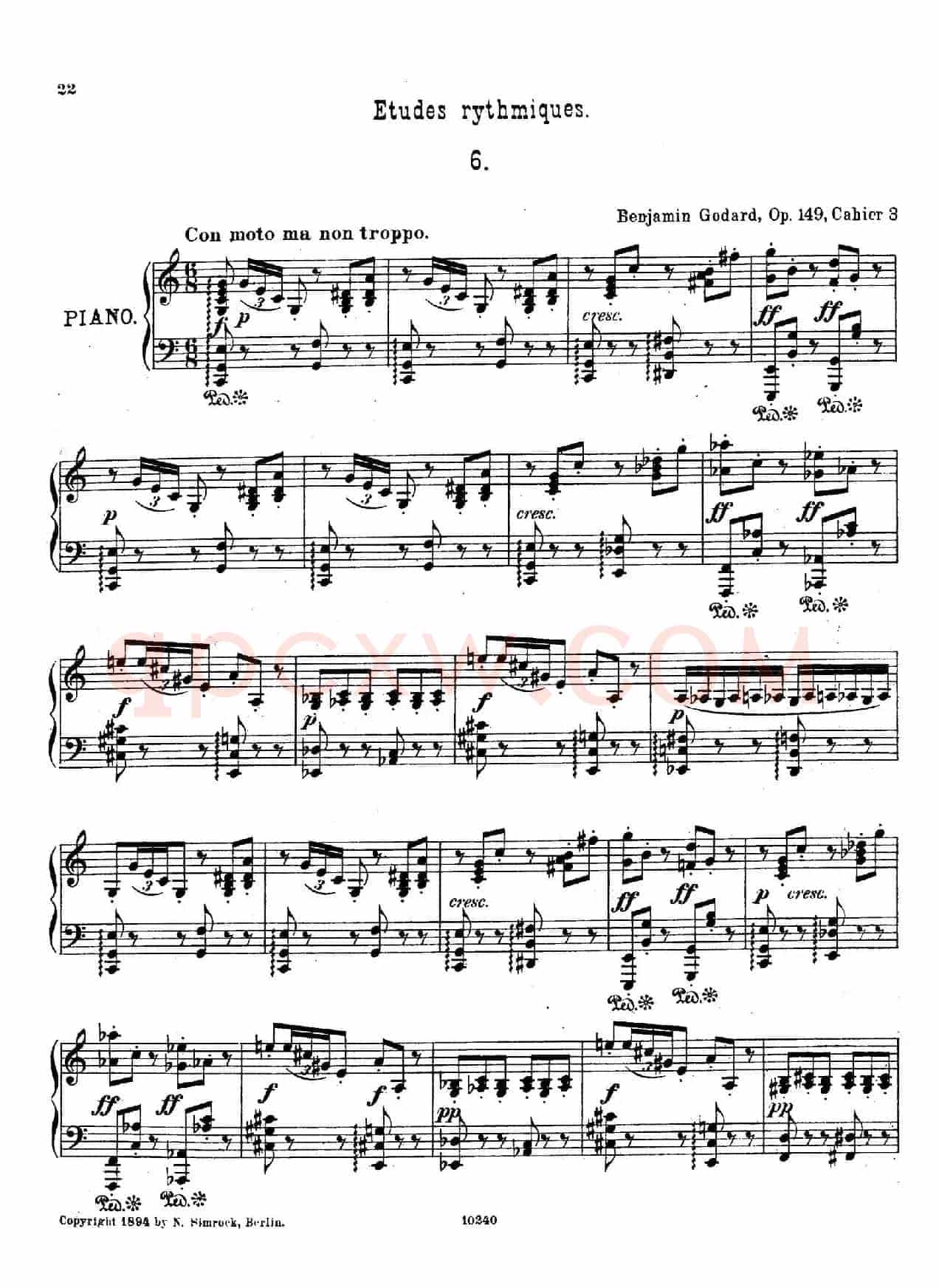 Etudes Rythmiques Op.149(节奏练习曲集)(6)