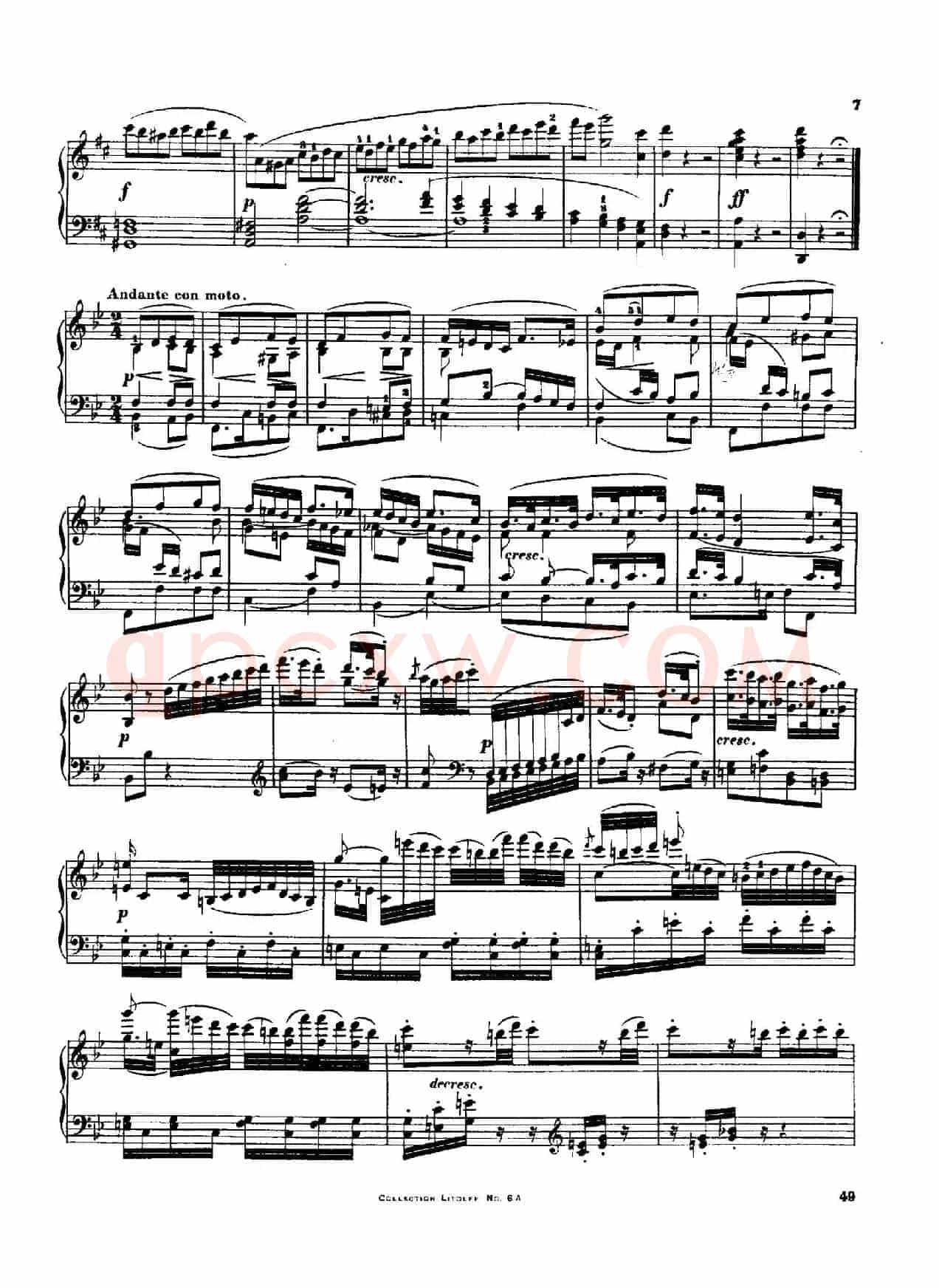 String Quartet No.3 in D Major Op.18-3（D大调第三弦乐四重奏·钢琴独奏版）
