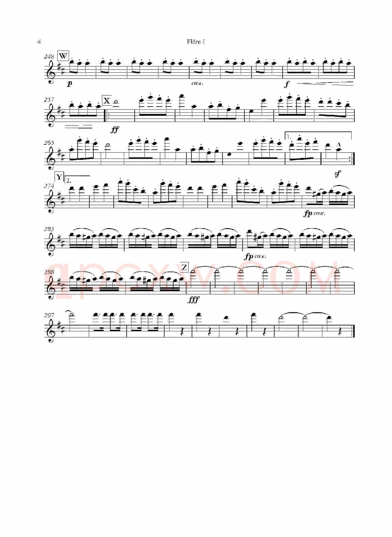 天堂与地狱序曲(管弦乐长笛分谱)