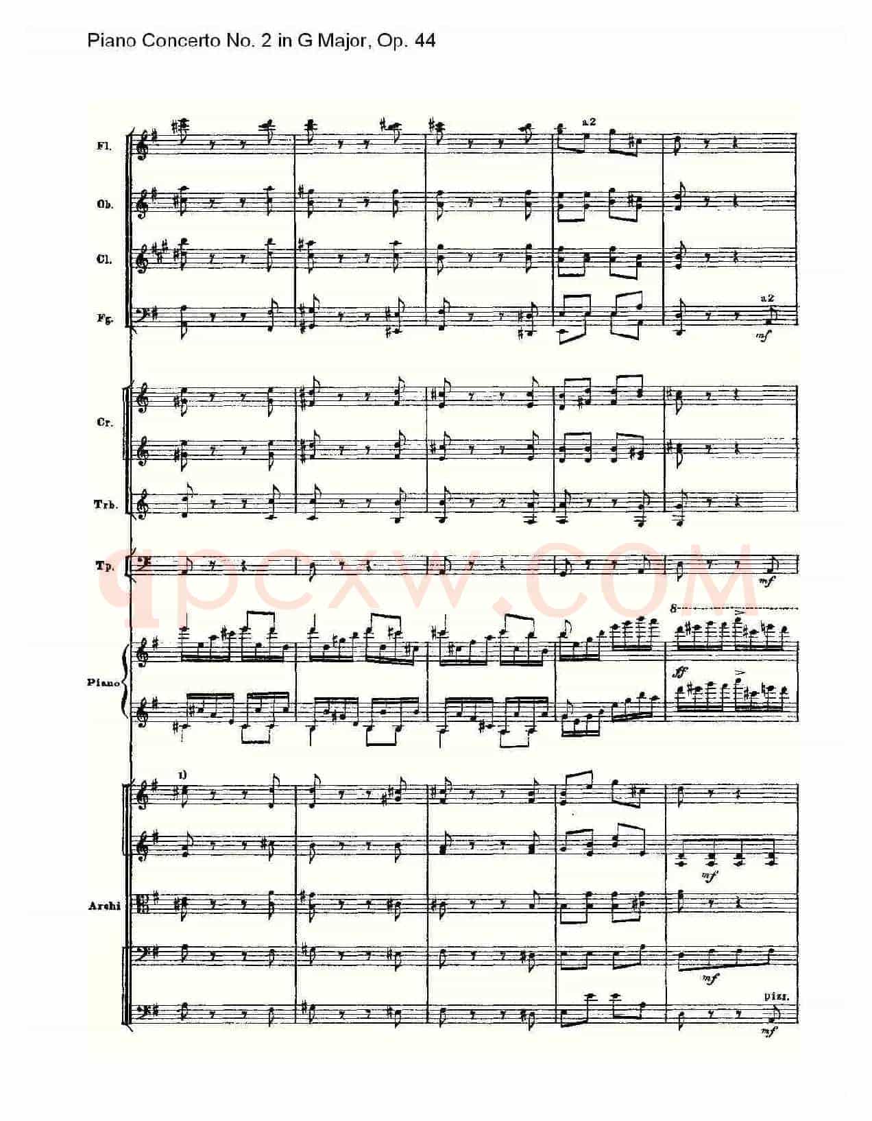G大调第二钢琴协奏曲, Op.44第三乐章(一)