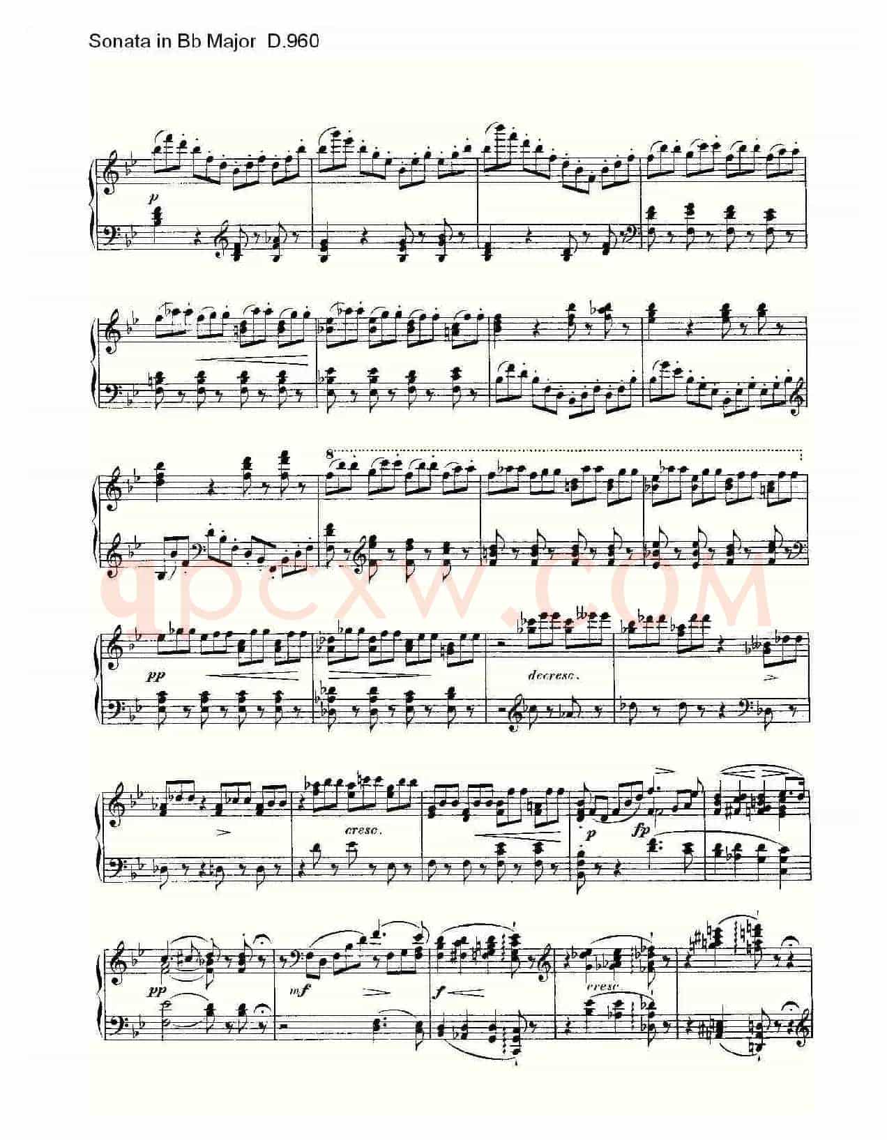 Sonata in Bb Major D.960(Bb大调奏鸣曲 D.960)