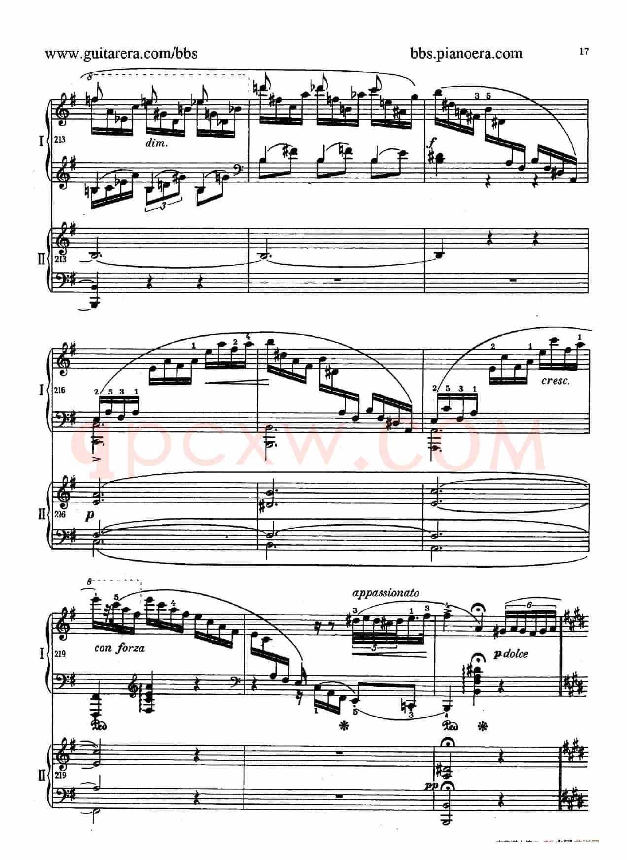 e小调第一钢琴协奏曲 Op.11(双钢琴版·第一乐章)