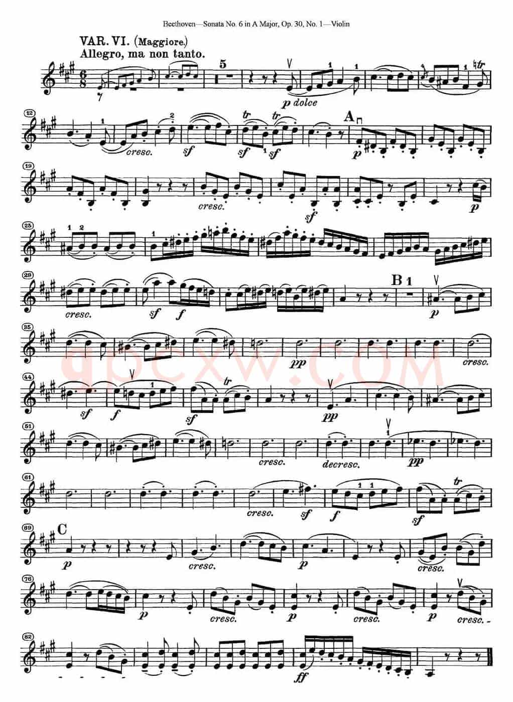 Violin Sonata No.6 in A Major Op.30 No.1