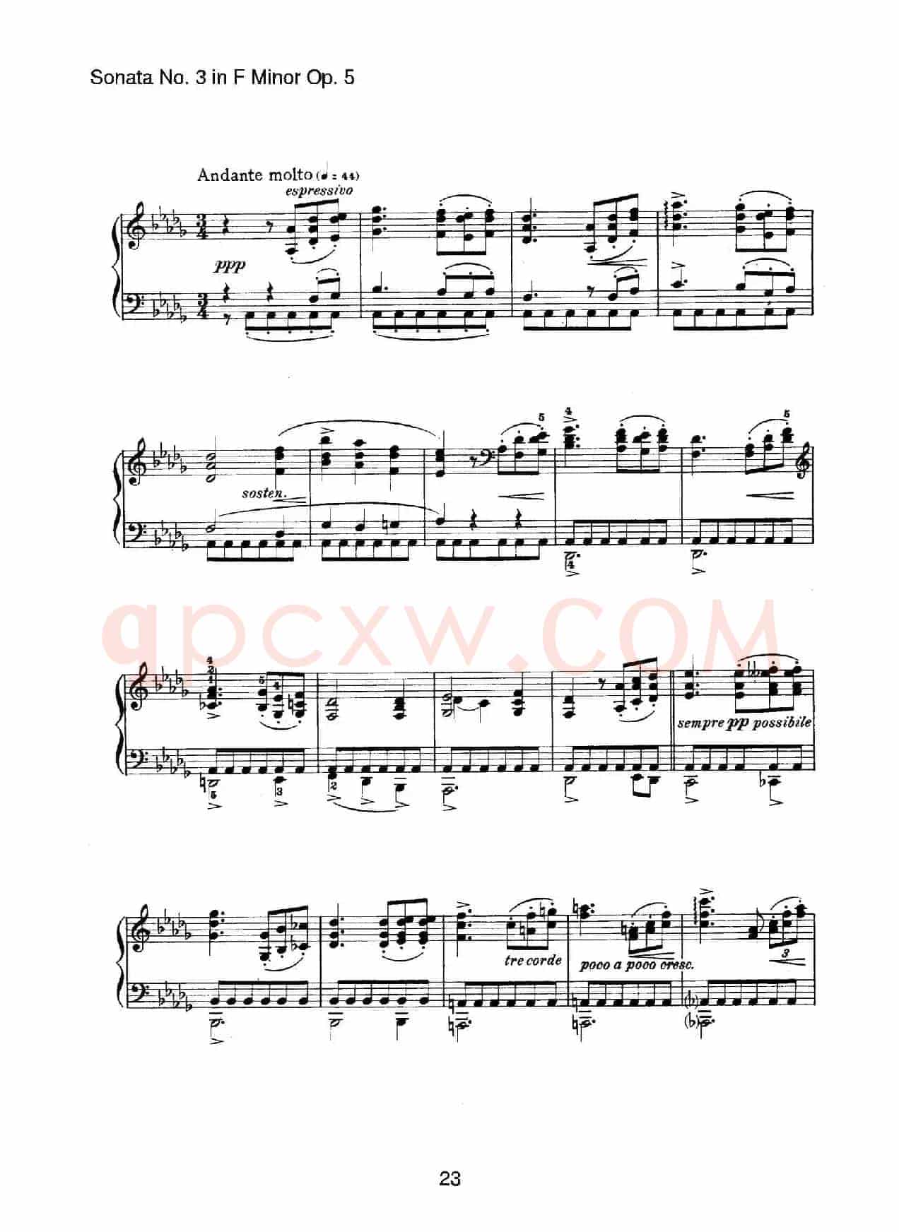 Piano Sonata No.3 in f Minor Op.5(f小调第三钢琴奏鸣曲)