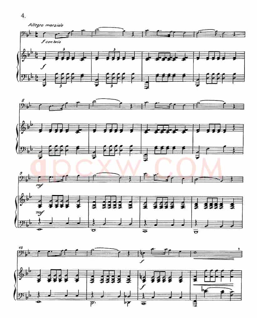 根据朱塞佩·孔科涅作品改编的四首旋律练习曲（长号+钢琴伴奏）