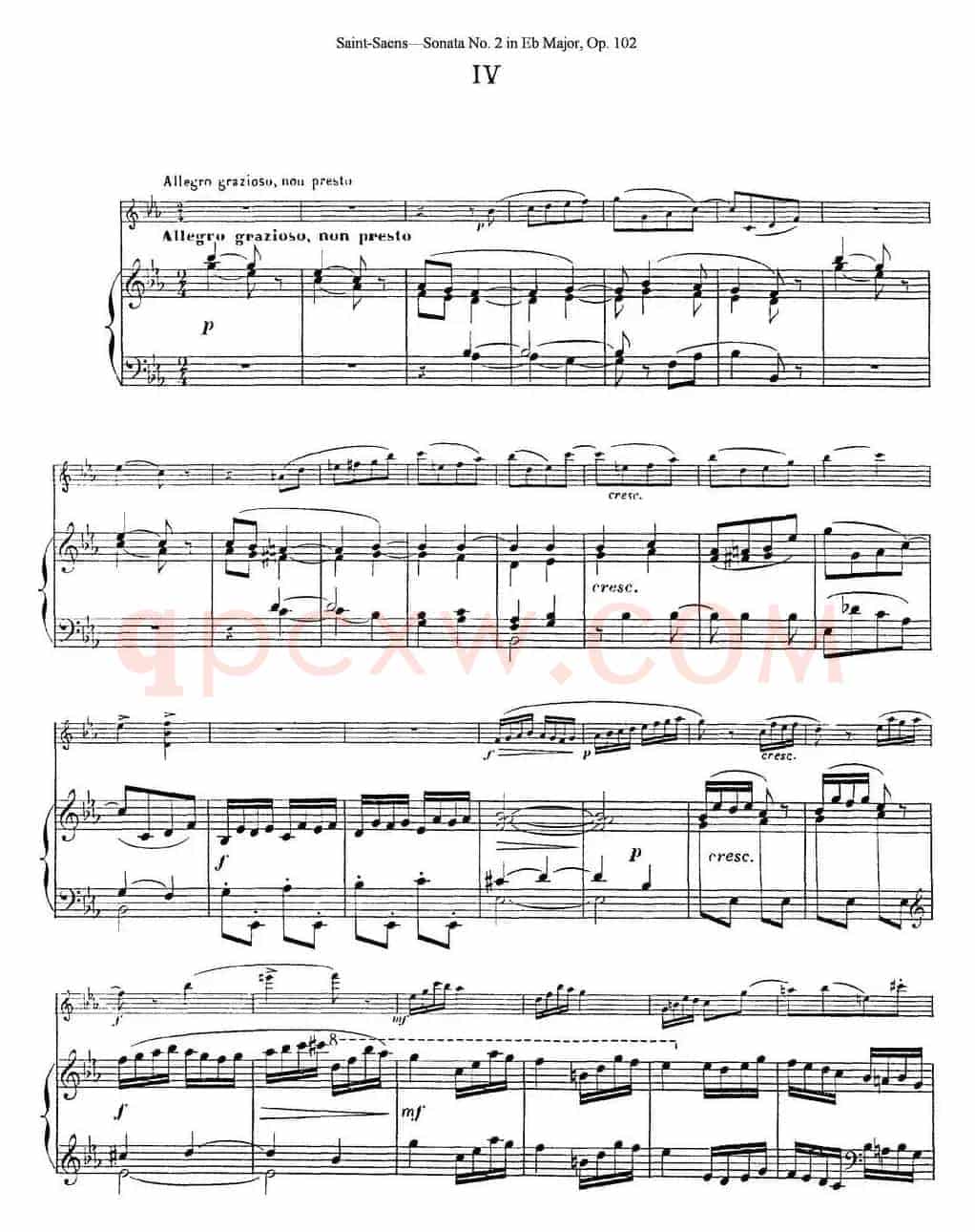 Violin Sonata No.2 in Eb Major Op.102（小提琴+钢琴伴奏）
