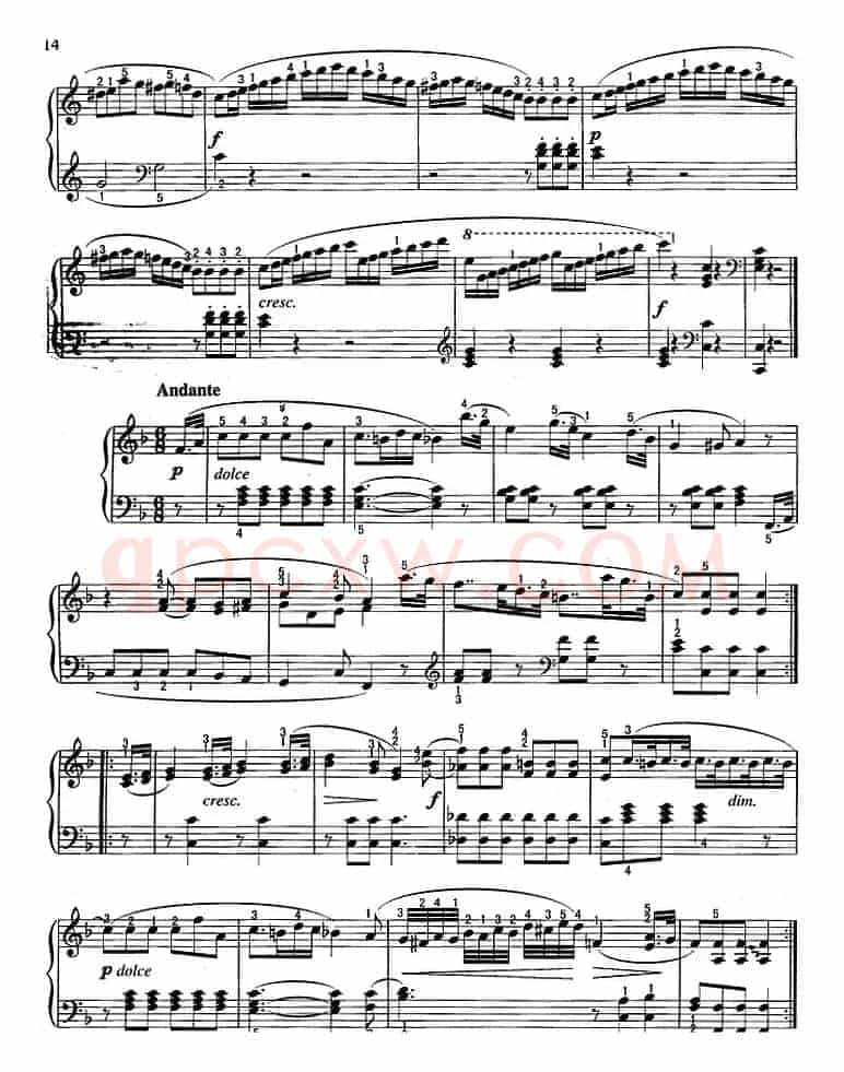 不可不弹的世界钢琴名曲：小奏鸣曲Op.20-1