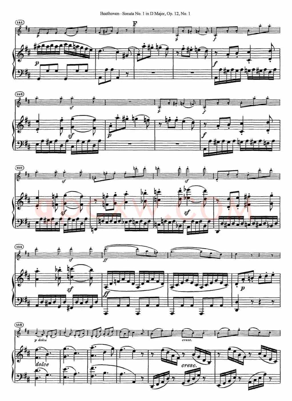Violin Sonata No.1 in D Major Op.12 No.1（小提琴+钢琴伴奏）
