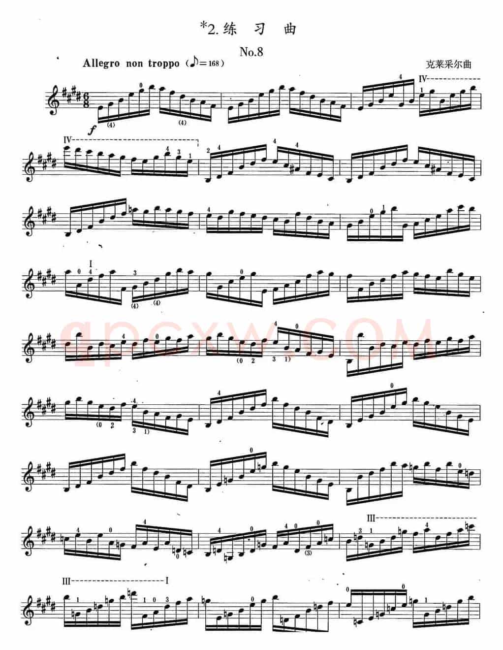 小提琴考级第六级：练习曲（6首）