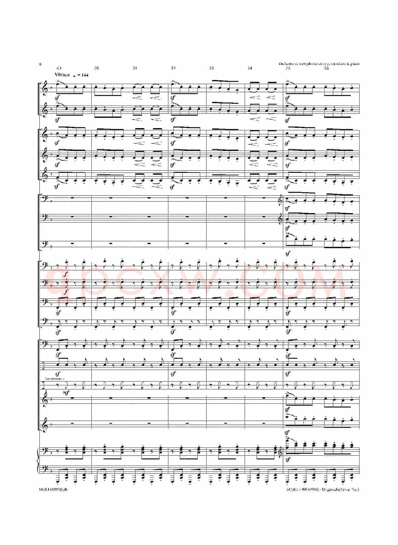 Ungarische Tnze No 5（十五重奏总谱）
