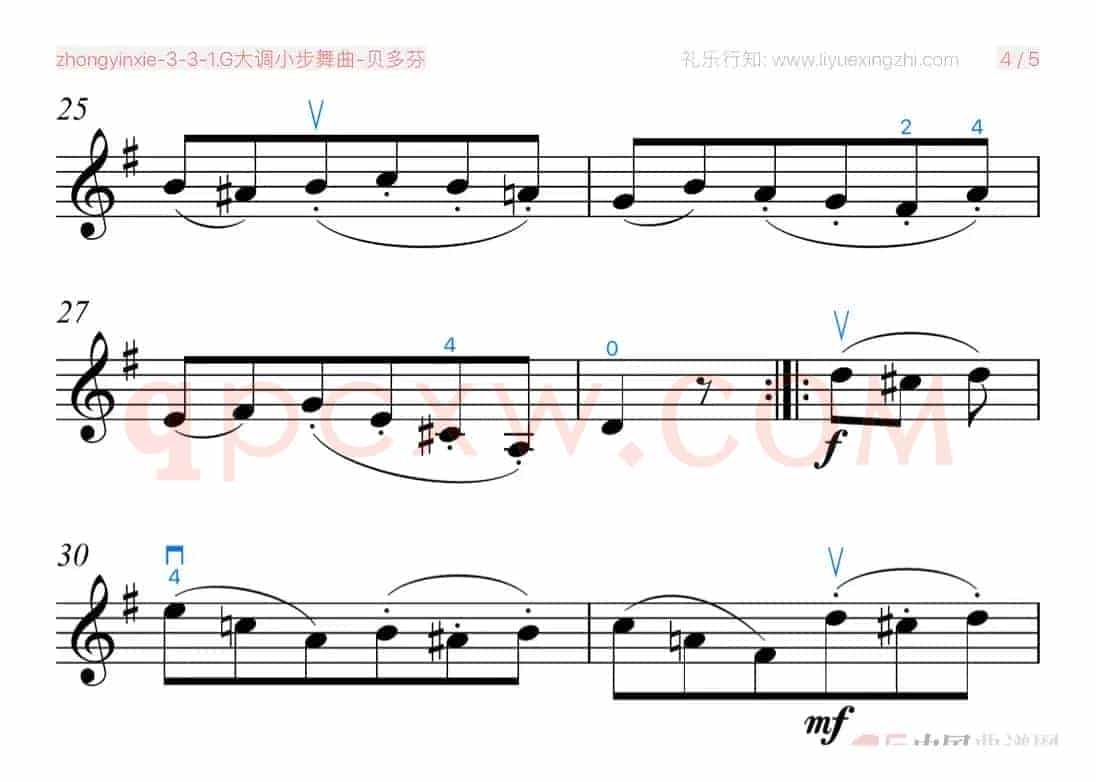 G大调小步舞曲-贝多芬（小提琴）