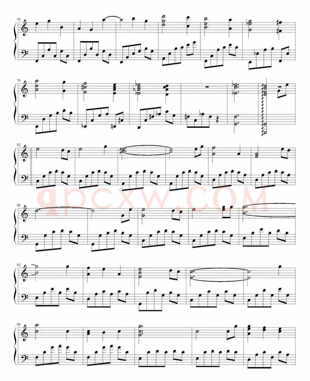 世界的约定（《哈尔的移动城堡》主题曲、弹琴吧制谱版）