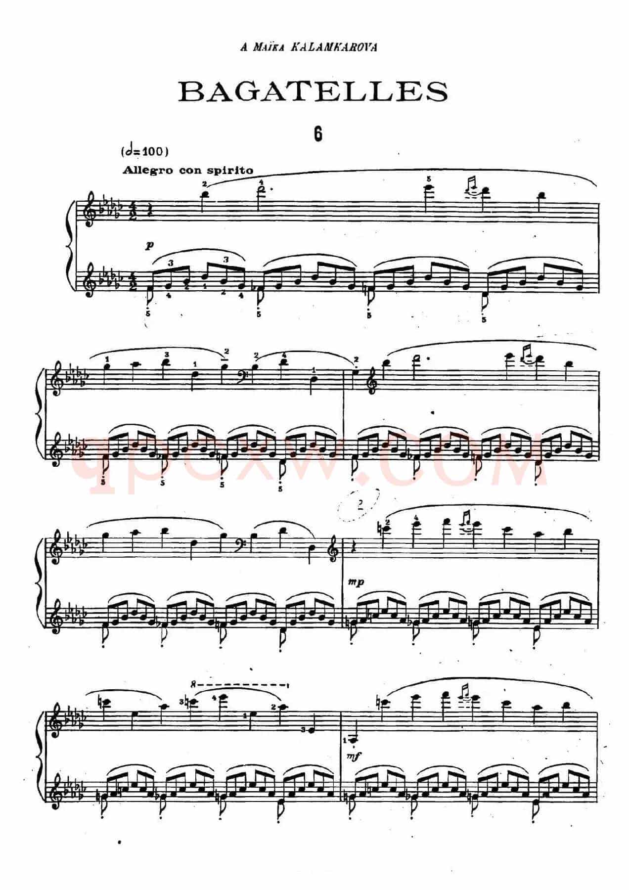 Tcherepnin - 10 Bagatelles Op.5（齐尔品-10首小品·6）