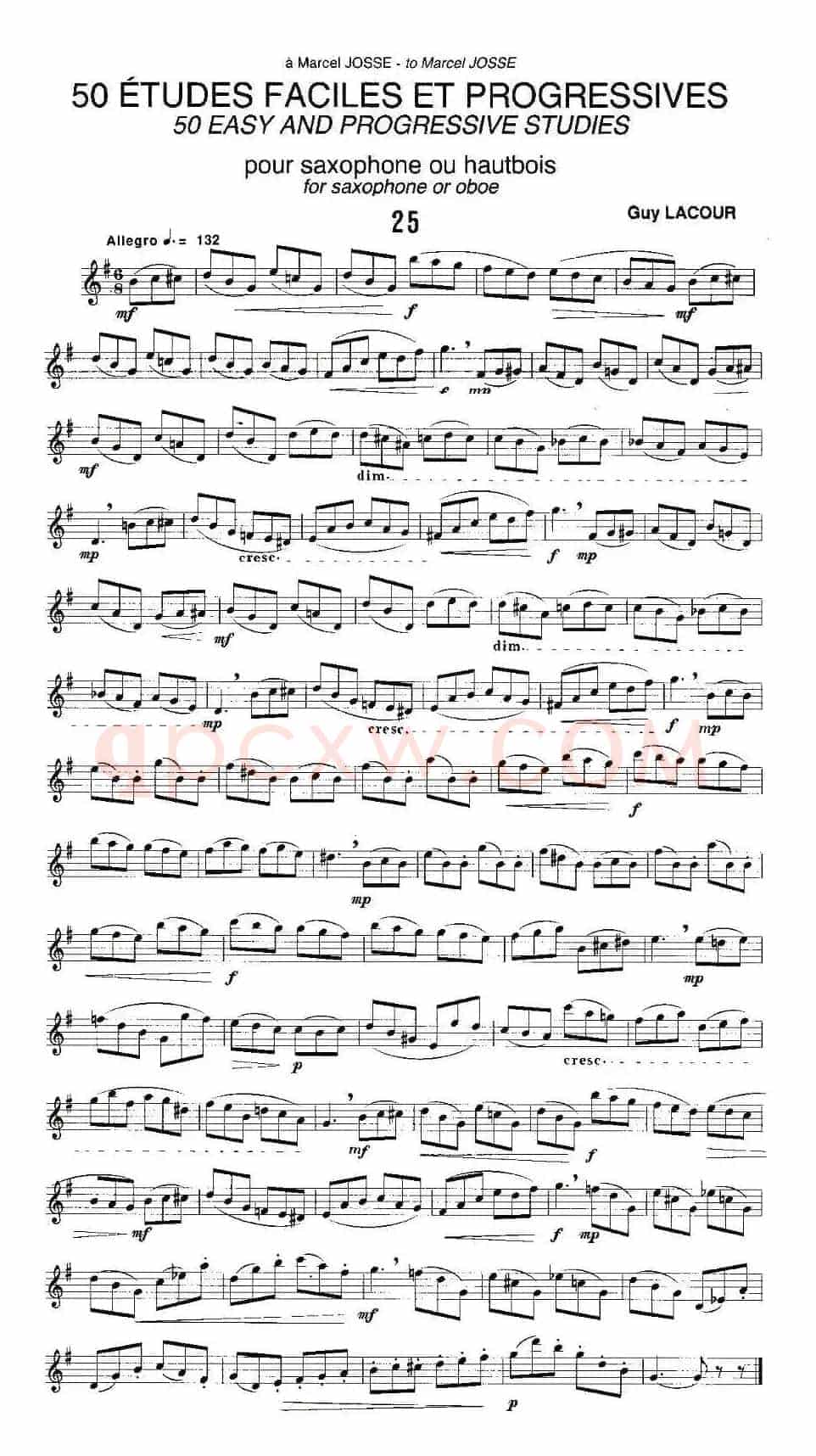 Guy Lacour 50 首萨克斯练习曲之25