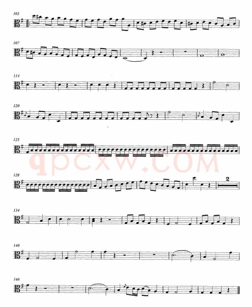 Mozart《String Quartet No.1 in G Major,K.80》（Viola分谱）