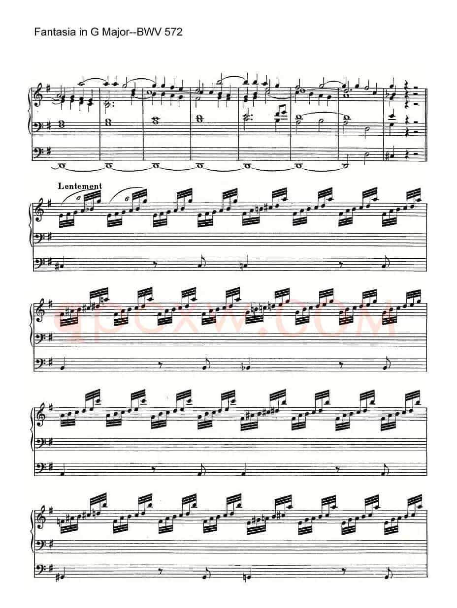 Fantasia in G Major--BWV 572（管风琴谱）