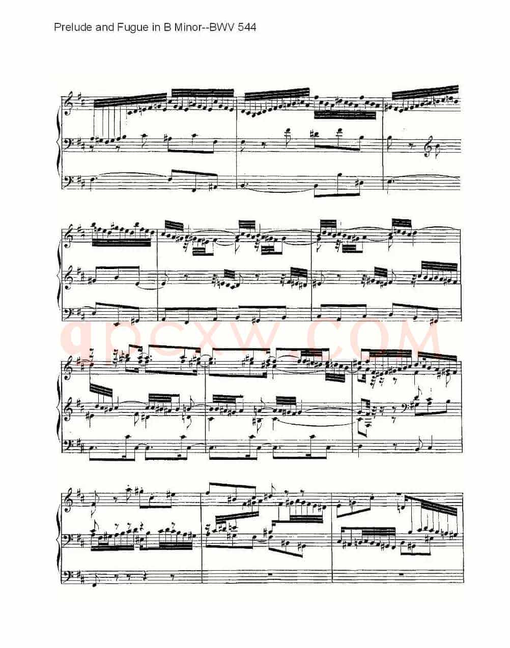 Prelude and Fugue in B Minor--BWV 544 (管风琴谱)